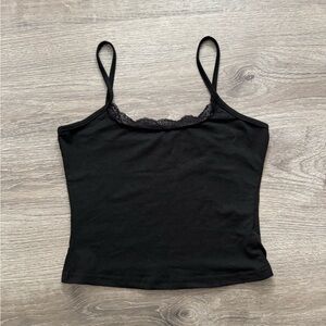 Black Lace-Trim Cami Tank Top - Women